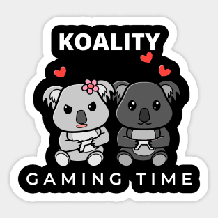 Koalified Koality Gaming Time Cute Koala Valentine Pun Sticker